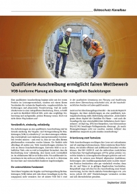 Qualifizierte Ausschreibung ermöglicht fairen Wettbewerb