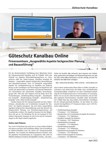 Güteschutz Kanalbau Online