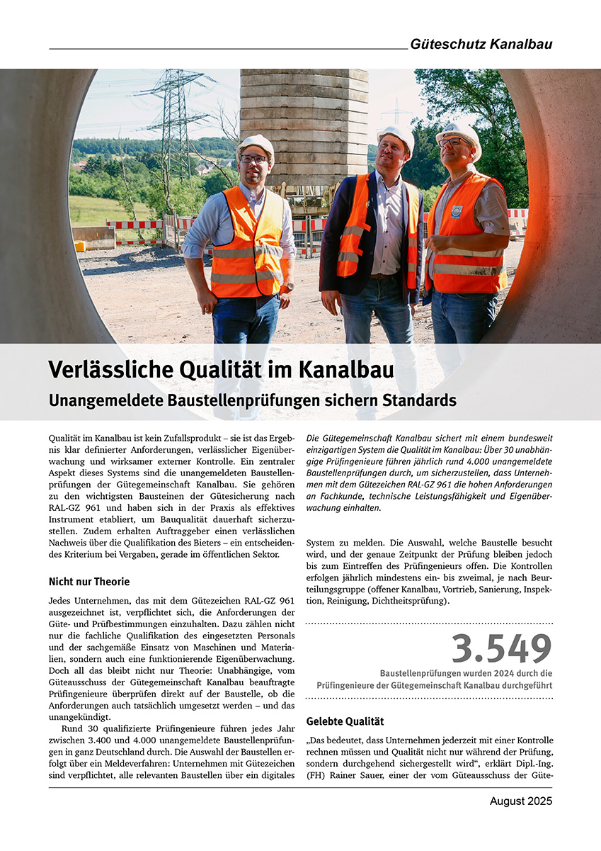 Unangemeldete Baustellenprüfungen sichern Standards