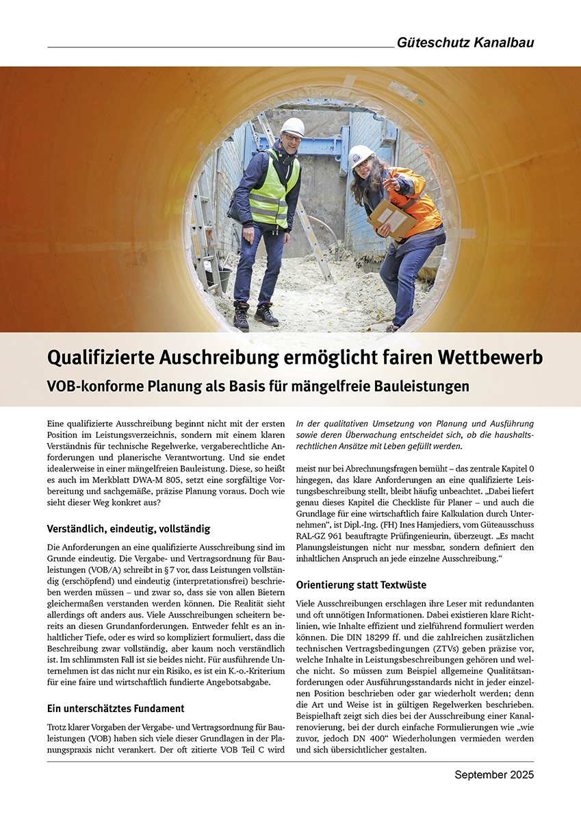 Qualifizierte Ausschreibung ermöglicht fairen Wettbewerb