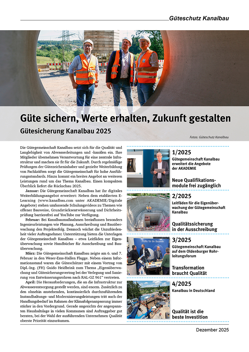 Güte sichern, Werte erhalten, Zukunft gestalten