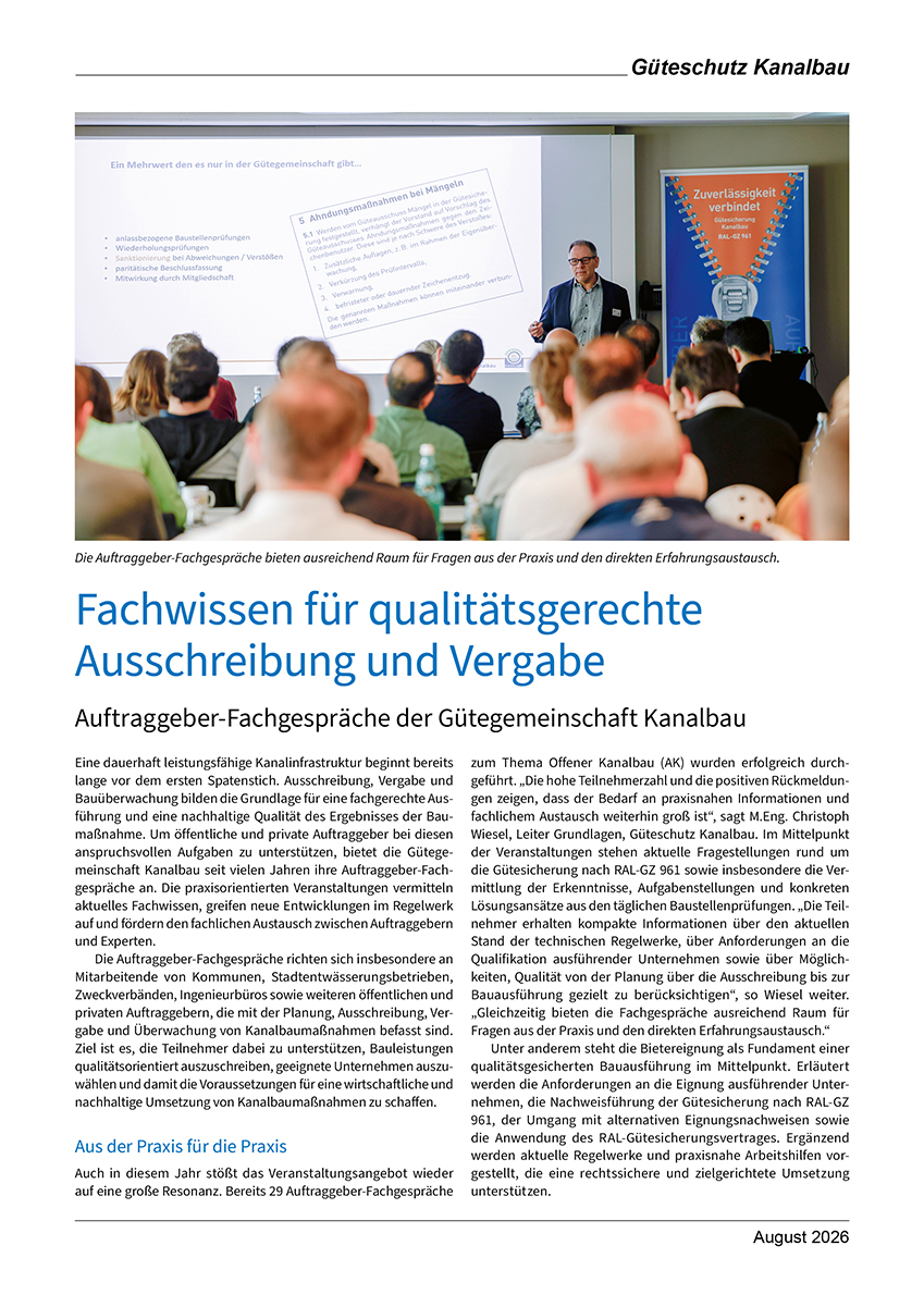 Fachwissen für qualitätsgerechte Ausschreibung und Vergabe